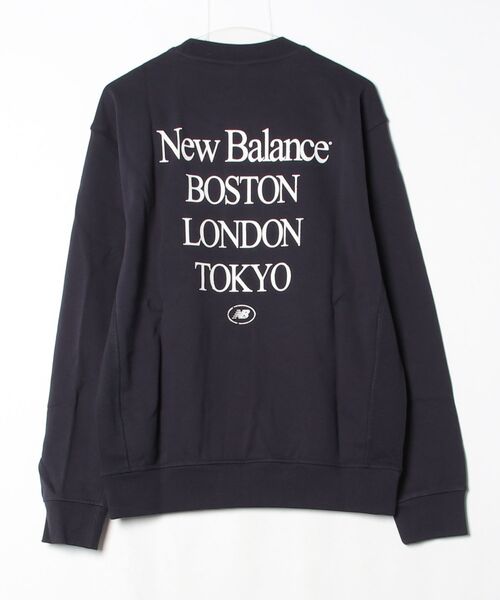 NEW BALANCE（ニューバランス）の「NEW BALANCE/International Stamp スウェットクルー（Tシャツ/カットソー・メンズ・ネイビー/ブラウン・M/L）」の4枚目の写真