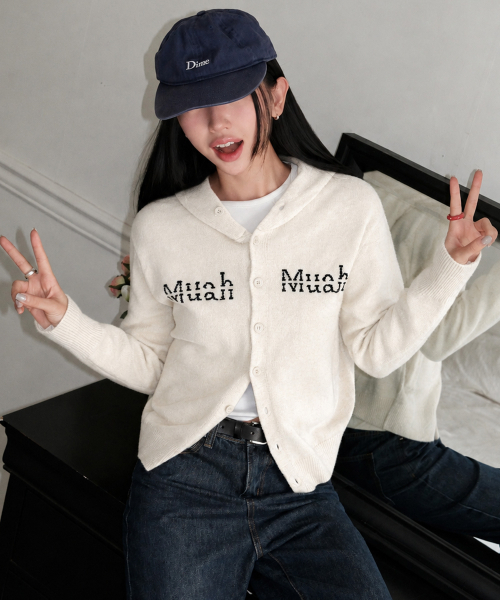 muahmuah（ムーアムーア）の「エンブロイダリー ニット フードカーディガン [アイボリー]（カーディガン/ボレロ・レディース・その他・FREE）」の4枚目の写真