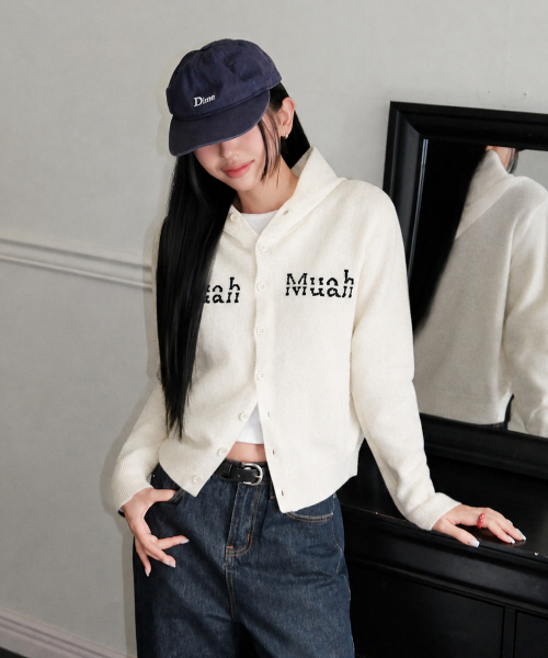 muahmuah（ムーアムーア）の「エンブロイダリー ニット フードカーディガン [アイボリー]（カーディガン/ボレロ・レディース・その他・FREE）」の6枚目の写真