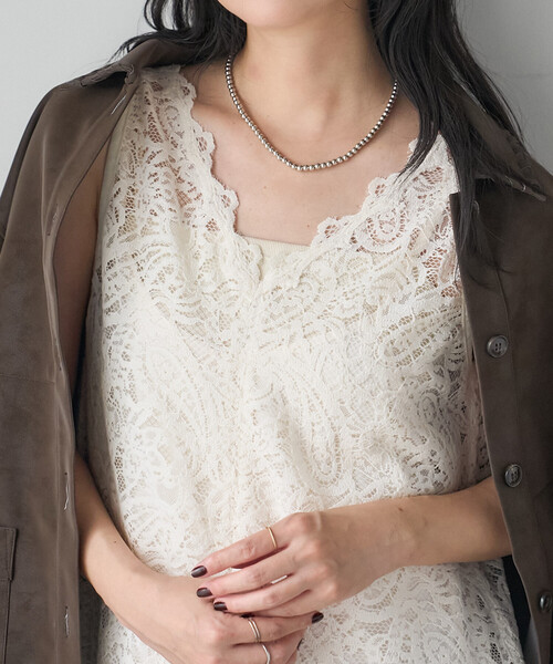 FREAK'S STORE(フリークスストア)の「起毛レースワンピース(ワンピース・レディース・オフホワイト/ブラック・フリ-)」の16枚目の写真