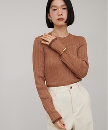 LARUTA（ラルータ）の「袖口シアーラメニット（ニット/セーター）」