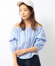 Another Edition | ストライプオフショルダーブラウス/ AEMBC C ST OFF/S  BLUS(シャツ/ブラウス)