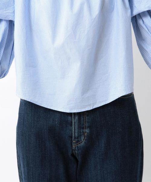 Another Edition(アナザーエディション)の「ストライプオフショルダーブラウス/ AEMBC C ST OFF/S BLUS◆(シャツ/ブラウス・レディース・ライトブルー・フリー)」の8枚目の写真