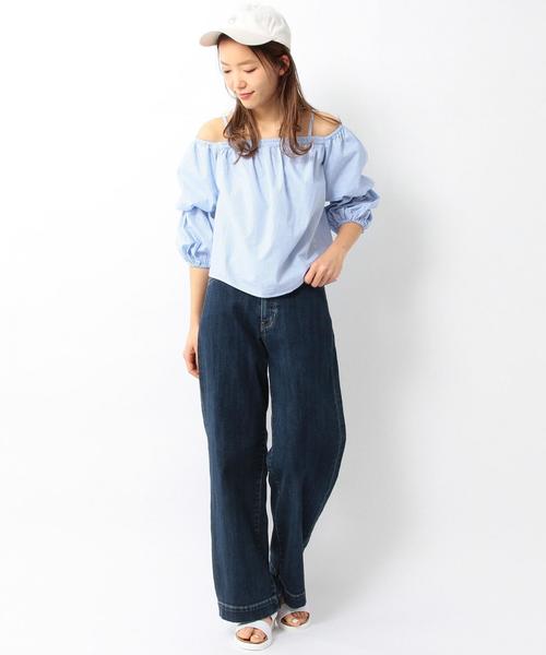 Another Edition(アナザーエディション)の「ストライプオフショルダーブラウス/ AEMBC C ST OFF/S BLUS◆(シャツ/ブラウス・レディース・ライトブルー・フリー)」の12枚目の写真