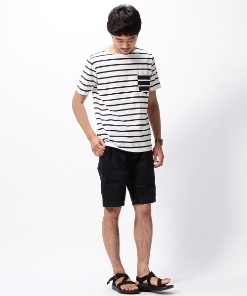 BEAMS（ビームス）の「BEAMS / ボーダー パッチポケット Tee（Tシャツ/カットソー・メンズ・ホワイト/ベージュ・X-LARGE/MEDIUM/SMALL/LARGE）」の15枚目の写真