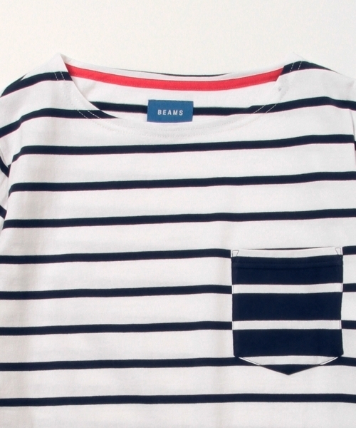 BEAMS（ビームス）の「BEAMS / ボーダー パッチポケット Tee（Tシャツ/カットソー・メンズ・ホワイト/ベージュ・X-LARGE/MEDIUM/SMALL/LARGE）」の16枚目の写真