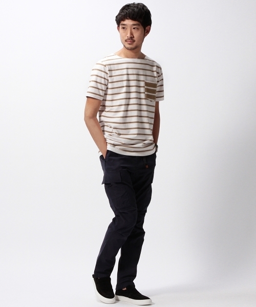 BEAMS（ビームス）の「BEAMS / ボーダー パッチポケット Tee（Tシャツ/カットソー・メンズ・ホワイト/ベージュ・X-LARGE/MEDIUM/SMALL/LARGE）」の13枚目の写真