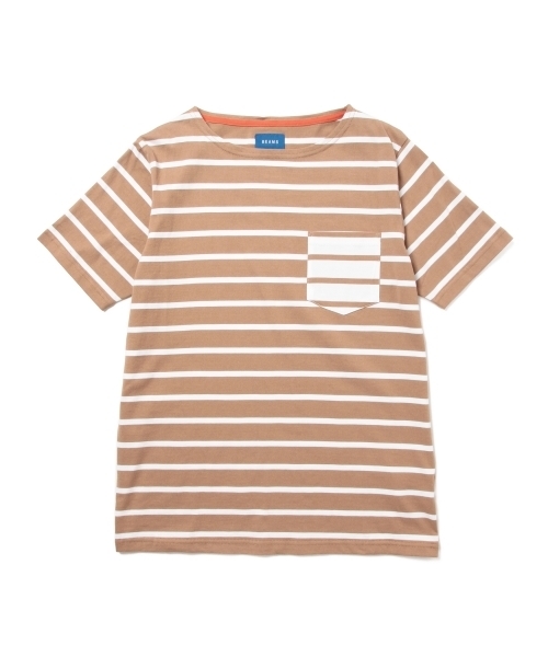 BEAMS（ビームス）の「BEAMS / ボーダー パッチポケット Tee（Tシャツ/カットソー・メンズ・ホワイト/ベージュ・X-LARGE/MEDIUM/SMALL/LARGE）」の11枚目の写真