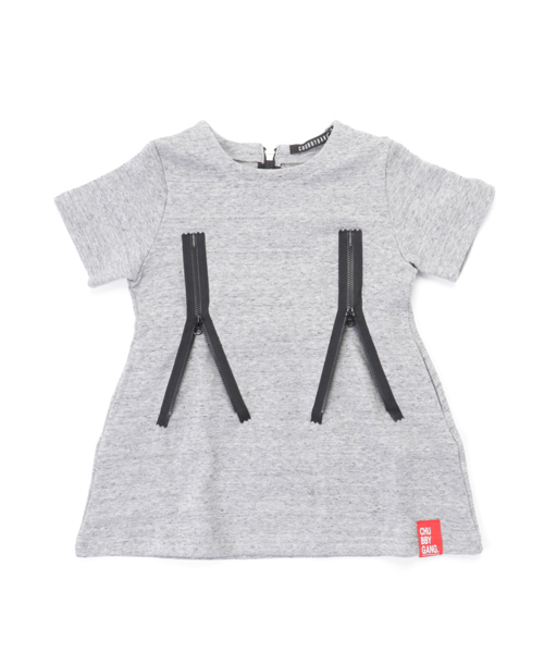 CHUBBYGANG（チャビーギャング）の「ジップデザイン裏毛ワンピース（ワンピース・キッズ・ライトグレー/ブラック・150/140/160/120/110/130/100）」の11枚目の写真