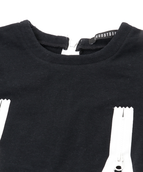 CHUBBYGANG（チャビーギャング）の「ジップデザイン裏毛ワンピース（ワンピース・キッズ・ライトグレー/ブラック・150/140/160/120/110/130/100）」の6枚目の写真