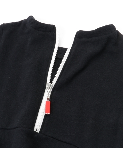 CHUBBYGANG（チャビーギャング）の「ジップデザイン裏毛ワンピース（ワンピース・キッズ・ライトグレー/ブラック・150/140/160/120/110/130/100）」の10枚目の写真