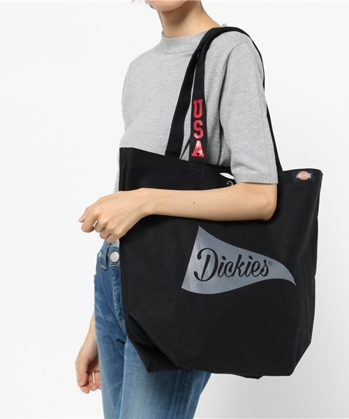 Dickies(ディッキーズ)の「【Dickies】 ディッキーズ フラッグショルダートート(トートバッグ・レディース・ブラック/ネイビー/ベージュ/オフホワイト・ONE SIZE)」の9枚目の写真
