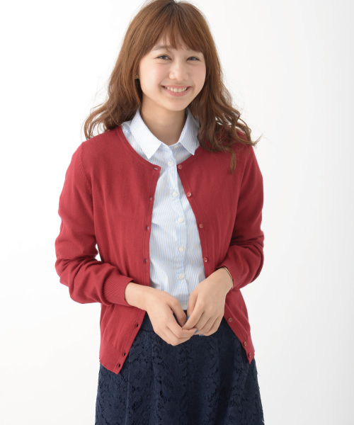 earth music&ecology(アースミュージックアンドエコロジー)の「【2016Autumn】《ガンガンカーディガン》ベーシック(カーディガン/ボレロ・レディース・ライトベージュ/カーキ/ブラック/サックスブルー/ライトピンク/ピンク/マスタード/ネイビー/ブルーグリーン/レッド/ブルー/ライトグレー・L/M/S)」の12枚目の写真