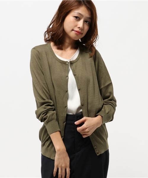 earth music&ecology(アースミュージックアンドエコロジー)の「【2016Autumn】《ガンガンカーディガン》ベーシック(カーディガン/ボレロ・レディース・ライトベージュ/カーキ/ブラック/サックスブルー/ライトピンク/ピンク/マスタード/ネイビー/ブルーグリーン/レッド/ブルー/ライトグレー・L/M/S)」の4枚目の写真