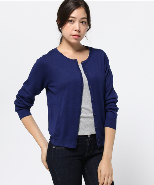 earth music&ecology(アースミュージックアンドエコロジー)の「【2016Autumn】《ガンガンカーディガン》ベーシック(カーディガン/ボレロ・レディース・ライトベージュ/カーキ/ブラック/サックスブルー/ライトピンク/ピンク/マスタード/ネイビー/ブルーグリーン/レッド/ブルー/ライトグレー・L/M/S)」の7枚目の写真