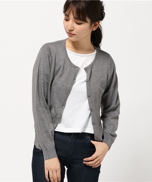 earth music&ecology(アースミュージックアンドエコロジー)の「【2016Autumn】《ガンガンカーディガン》ベーシック(カーディガン/ボレロ・レディース・ライトベージュ/カーキ/ブラック/サックスブルー/ライトピンク/ピンク/マスタード/ネイビー/ブルーグリーン/レッド/ブルー/ライトグレー・L/M/S)」の1枚目の写真