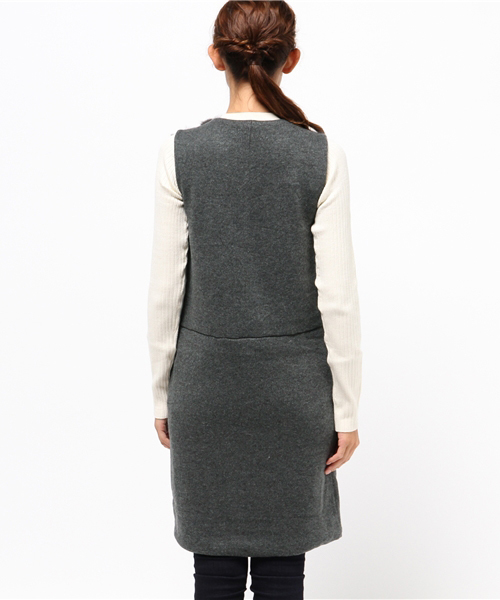 INTERPLANET（インタープラネット）の「ラビットファーニットジレベスト（ベスト・レディース・チャコールグレー/キャメル/ライトグレー・FREE）」の6枚目の写真