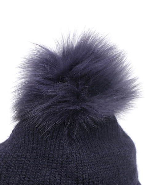 NANO universe（ナノユニバース）の「【CLASSY. 12月号掲載】 ファーポンポンニットキャップ（ニットキャップ/ビーニー・レディース・ベージュ/ネイビー/グレー・FREE）」の6枚目の写真