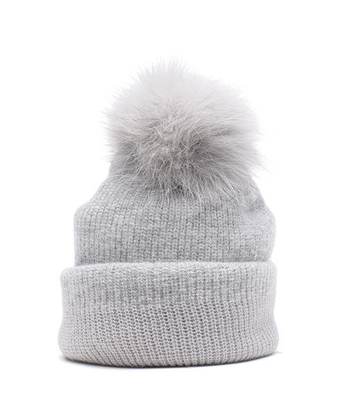 NANO universe（ナノユニバース）の「【CLASSY. 12月号掲載】 ファーポンポンニットキャップ（ニットキャップ/ビーニー・レディース・ベージュ/ネイビー/グレー・FREE）」の8枚目の写真