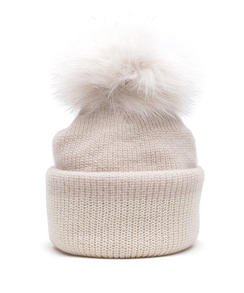 NANO universe（ナノユニバース）の「【CLASSY. 12月号掲載】 ファーポンポンニットキャップ（ニットキャップ/ビーニー・レディース・ベージュ/ネイビー/グレー・FREE）」の10枚目の写真