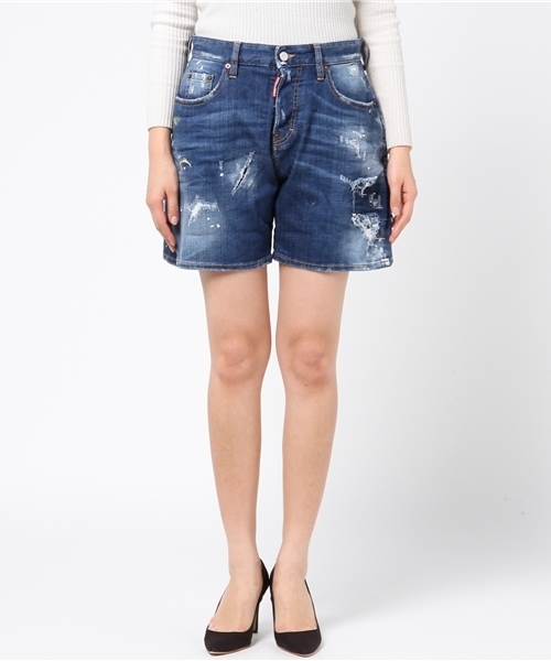 DSQUARED2（ディースクエアード）の「SHORSTS /KAWAII SHORTS /THE SLASHER WASH（デニムパンツ・レディース・インディゴブルー・36/34）」の2枚目の写真