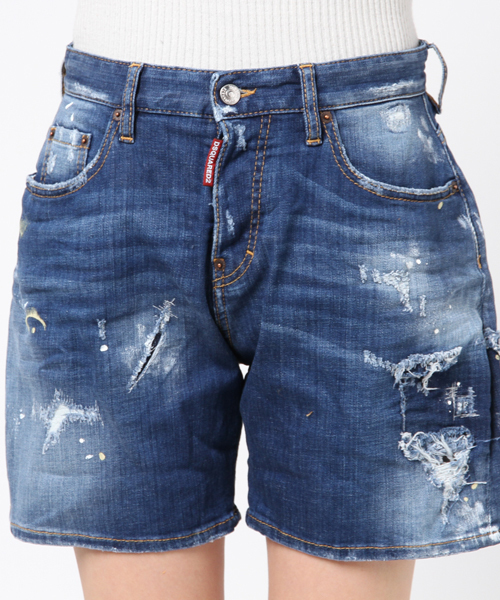 DSQUARED2（ディースクエアード）の「SHORSTS /KAWAII SHORTS /THE SLASHER WASH（デニムパンツ・レディース・インディゴブルー・36/34）」の5枚目の写真