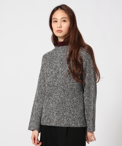 GLOBAL WORK（グローバルワーク）の「3ゲージリブボトルネックプルオーバー長袖/740587（ニット/セーター・レディース・オレンジ系その他/ダークグレー/ブラック/ホワイト/ネイビー/マルチ・SMALL/LARGE/MEDIUM）」の4枚目の写真