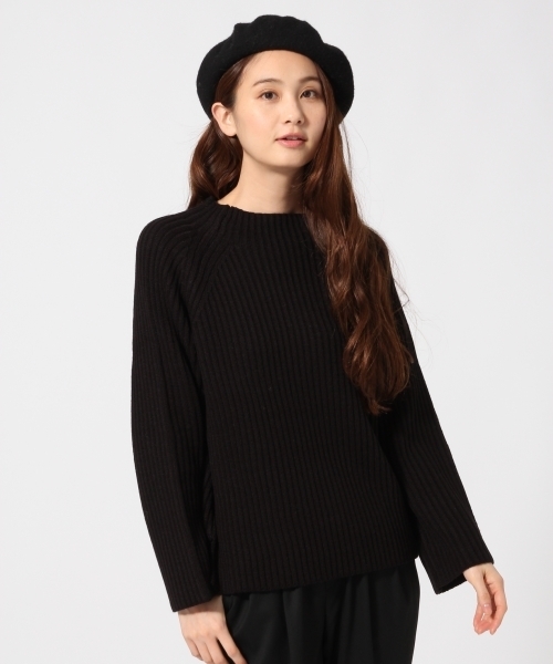 GLOBAL WORK（グローバルワーク）の「3ゲージリブボトルネックプルオーバー長袖/740587（ニット/セーター・レディース・オレンジ系その他/ダークグレー/ブラック/ホワイト/ネイビー/マルチ・SMALL/LARGE/MEDIUM）」の3枚目の写真