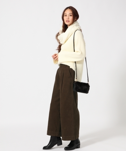 GLOBAL WORK（グローバルワーク）の「3ゲージリブボトルネックプルオーバー長袖/740587（ニット/セーター・レディース・オレンジ系その他/ダークグレー/ブラック/ホワイト/ネイビー/マルチ・SMALL/LARGE/MEDIUM）」の18枚目の写真