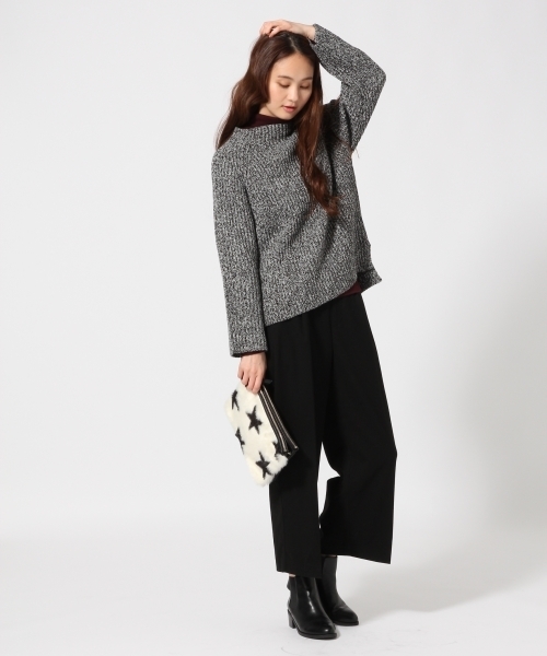 GLOBAL WORK（グローバルワーク）の「3ゲージリブボトルネックプルオーバー長袖/740587（ニット/セーター・レディース・オレンジ系その他/ダークグレー/ブラック/ホワイト/ネイビー/マルチ・SMALL/LARGE/MEDIUM）」の20枚目の写真