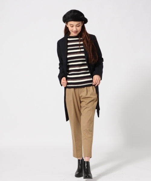 GLOBAL WORK（グローバルワーク）の「3ゲージリブボトルネックプルオーバー長袖/740587（ニット/セーター・レディース・オレンジ系その他/ダークグレー/ブラック/ホワイト/ネイビー/マルチ・SMALL/LARGE/MEDIUM）」の8枚目の写真