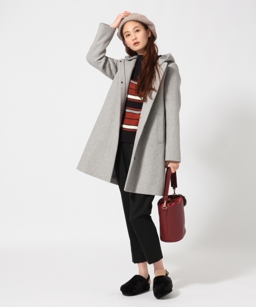 GLOBAL WORK（グローバルワーク）の「3ゲージリブボトルネックプルオーバー長袖/740587（ニット/セーター・レディース・オレンジ系その他/ダークグレー/ブラック/ホワイト/ネイビー/マルチ・SMALL/LARGE/MEDIUM）」の9枚目の写真