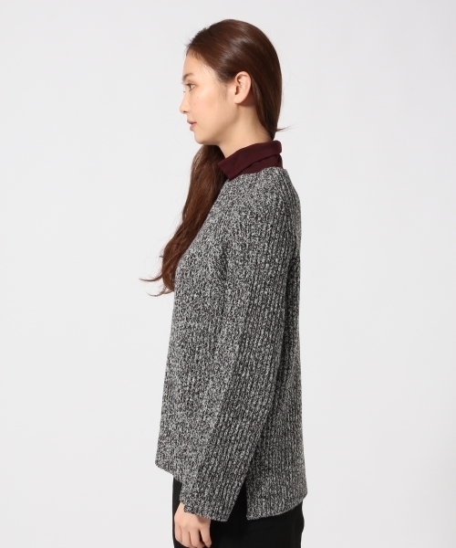 GLOBAL WORK（グローバルワーク）の「3ゲージリブボトルネックプルオーバー長袖/740587（ニット/セーター・レディース・オレンジ系その他/ダークグレー/ブラック/ホワイト/ネイビー/マルチ・SMALL/LARGE/MEDIUM）」の10枚目の写真