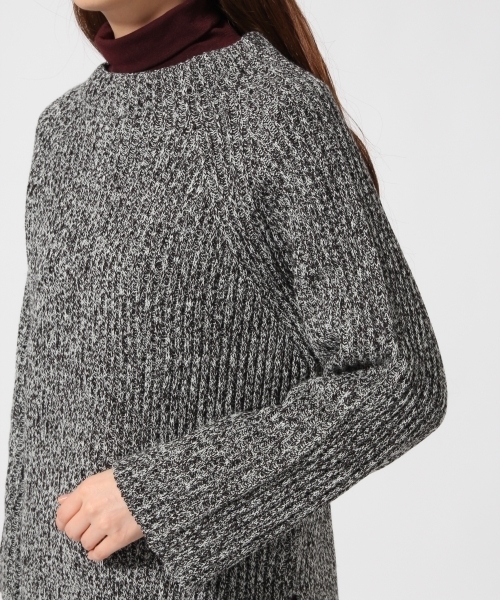 GLOBAL WORK（グローバルワーク）の「3ゲージリブボトルネックプルオーバー長袖/740587（ニット/セーター・レディース・オレンジ系その他/ダークグレー/ブラック/ホワイト/ネイビー/マルチ・SMALL/LARGE/MEDIUM）」の13枚目の写真