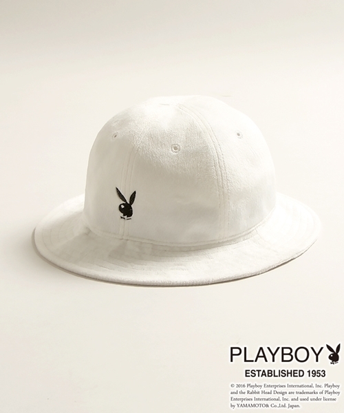 PLAYBOY x DELUXE HAT バケットハット　ホワイト PLAYBOY x DELUXE HAT - 【MODERATE GENERALLY-モデレイトジェネ