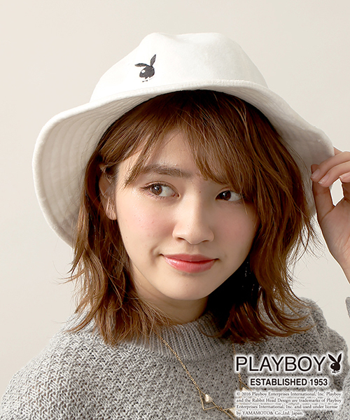 PLAYBOY(プレイボーイ)の「∴WEGO/PLAYBOY メトロハット(ハット・レディース・ブラック/ホワイト・FREE)」の4枚目の写真