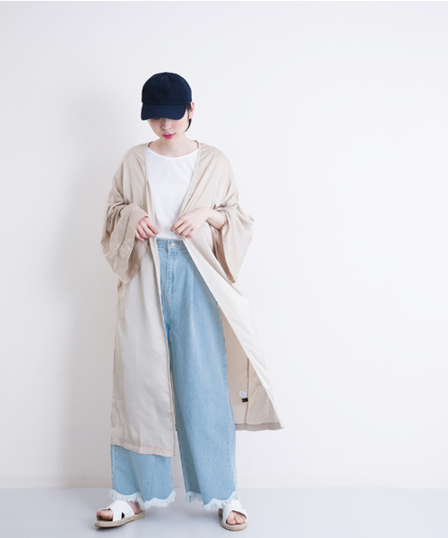 MERLOT（メルロー）の「スカラップフリンジヘムデニムワイドパンツ615-8527（デニムパンツ・レディース・ネイビー/ライトブルー/ブルー・FREE）」の17枚目の写真