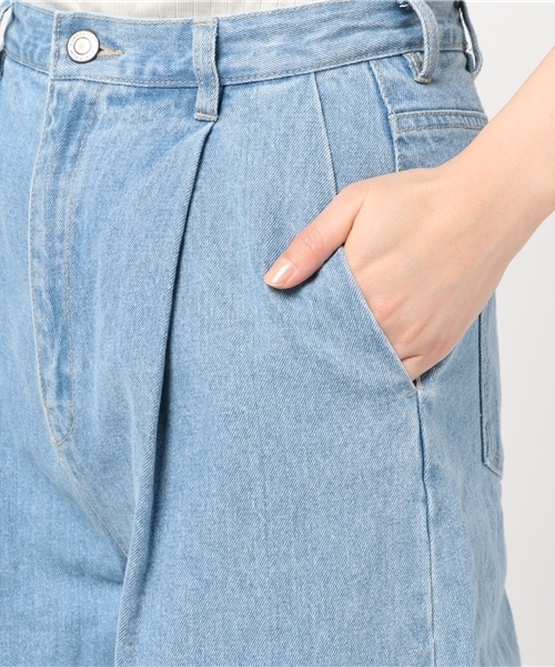 MERLOT（メルロー）の「スカラップフリンジヘムデニムワイドパンツ615-8527（デニムパンツ・レディース・ネイビー/ライトブルー/ブルー・FREE）」の11枚目の写真