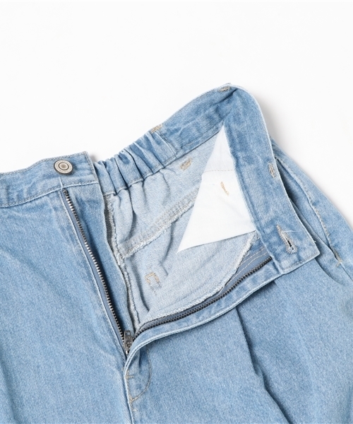 MERLOT（メルロー）の「スカラップフリンジヘムデニムワイドパンツ615-8527（デニムパンツ・レディース・ネイビー/ライトブルー/ブルー・FREE）」の13枚目の写真