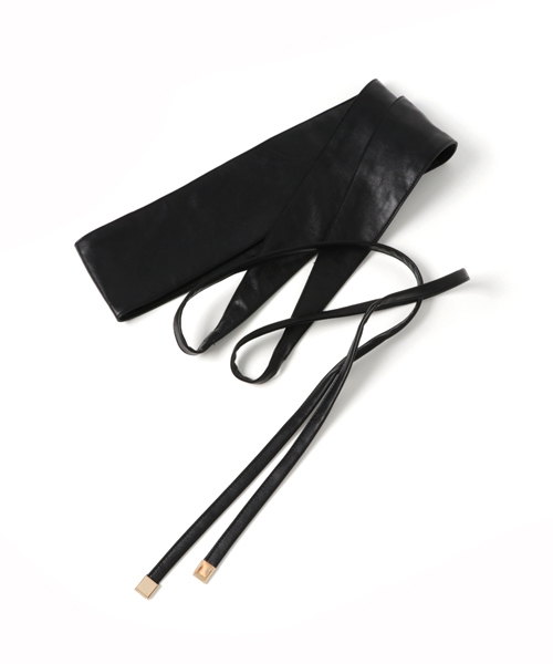 Andemiu（アンデミュウ）の「Ｆ／レザーサッシュベルト760254（ベルト・ブラック/ベージュ/ホワイト・FREE）」の5枚目の写真