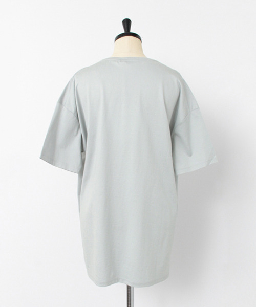 WORK NOT WORK URBAN RESEARCH（ワークノットワークアーバンリサーチ）の「WORK NOT WORK URBAN V/N BIG TEE WITH POCKET（Tシャツ/カットソー・レディース・グレー/ネイビー/ホワイト/ブラック・FREE）」の7枚目の写真