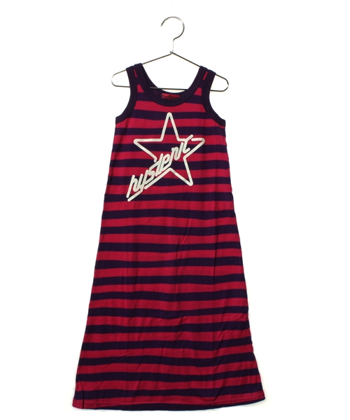 HYSTERIC MINI(ヒステリックミニ)の「HYSTERIC BORDER ROCK マキシ丈ワンピース(ワンピース・キッズ・ホワイト/ピンク/レッド・100/110/120)」の2枚目の写真