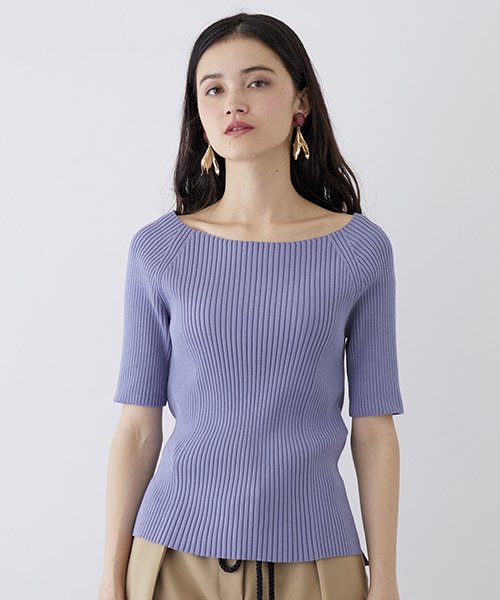 UNITED TOKYO（ユナイテッドトウキョウ）の「バックレースアップタイトニット（ニット/セーター・レディース・ブラック/ラベンダー/マスタード/ホワイト・1）」の5枚目の写真