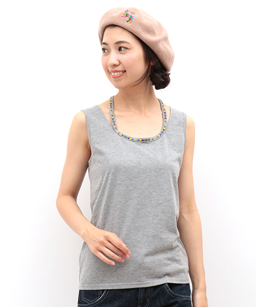 チチカカ（チチカカ）の「ネイティブ刺繍タンクトップ（タンクトップ・レディース・グレー/ブラック/ホワイト・FREE）」の7枚目の写真