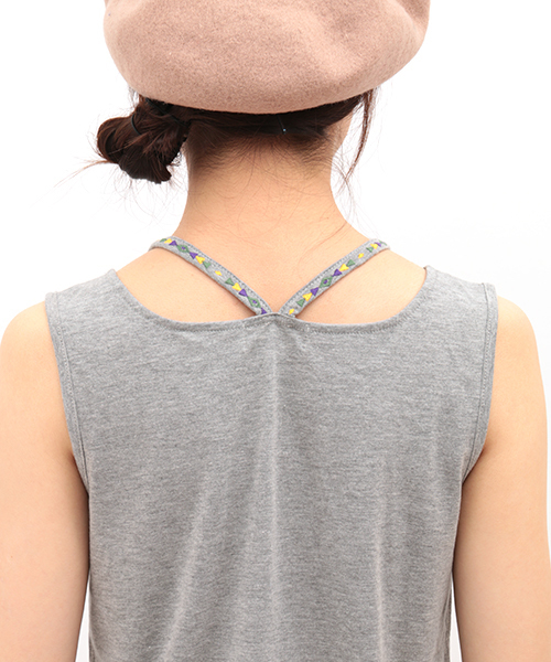 チチカカ（チチカカ）の「ネイティブ刺繍タンクトップ（タンクトップ・レディース・グレー/ブラック/ホワイト・FREE）」の16枚目の写真