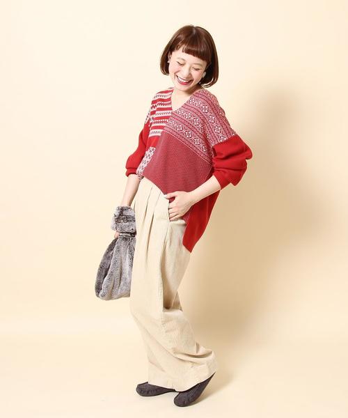 coen（コーエン）の「コーデュロイワイドパンツ(2017FW)（その他パンツ・レディース・ネイビー/ベージュ/グレー/オフホワイト・SMALL/MEDIUM/LARGE）」の18枚目の写真