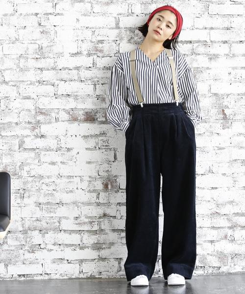 coen（コーエン）の「コーデュロイワイドパンツ(2017FW)（その他パンツ・レディース・ネイビー/ベージュ/グレー/オフホワイト・SMALL/MEDIUM/LARGE）」の7枚目の写真