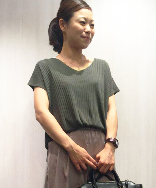 un dix cors（アンディコール）の「ワイドリブルーズニット（ニット/セーター・レディース・ブラウン/グリーン/レッド・ﾌﾘ-）」の2枚目の写真