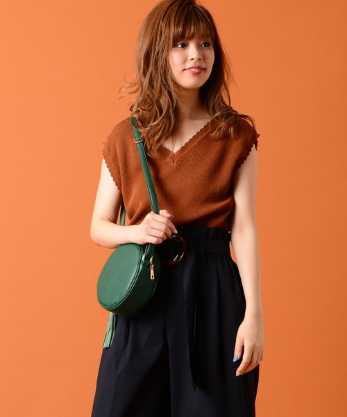 natural couture（ナチュラルクチュール）の「スカラップノースリニット（ニット/セーター・レディース・ブラック/キャメル/ターコイズブルー/ピンク・FREE）」の15枚目の写真