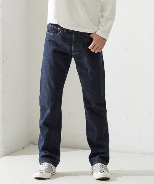 Made in JAPAN denim (straight)（メイドインジャパンデニム（ストレート））の「【MadeInJapan】66 type -One Wash-/ミドルストレートデニム（デニムパンツ・メンズ・インディゴブルー・28inch/31inch/34inch/32inch/30inch/33inch/29inch/36inch/26inch/27inch/38inch/40inch）」の2枚目の写真